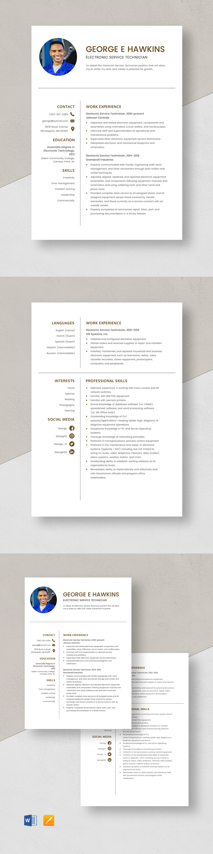 electronic-technician-resume-template-illustrator-indesign-word