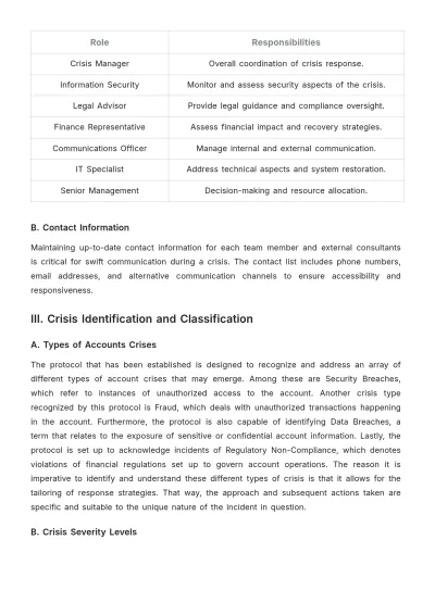 Free Accounts Crisis Management Protocol Template to Edit Online