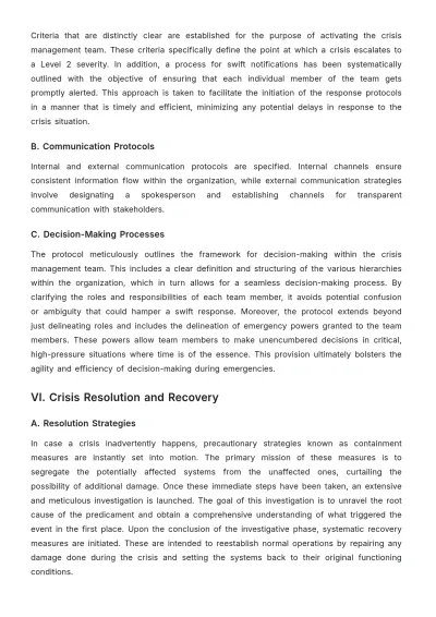 Free Accounts Crisis Management Protocol Template to Edit Online
