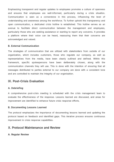 Free Accounts Crisis Management Protocol Template to Edit Online