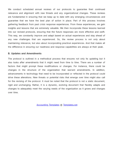 Free Accounts Crisis Management Protocol Template to Edit Online