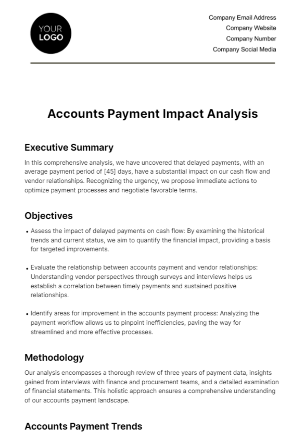 Accounts Payment Impact Analysis Template - Edit Online & Download