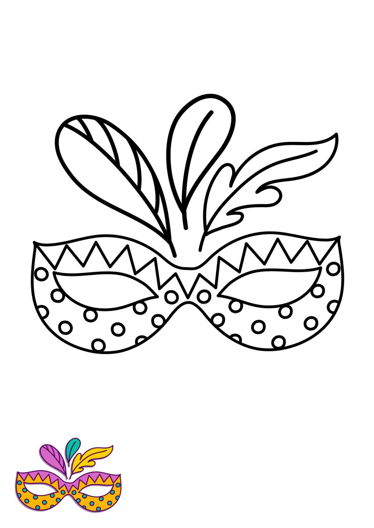 Free Mardi Gras Coloring Pages template