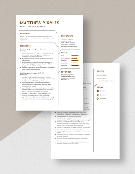 EmailCampaign Manager Resume Download