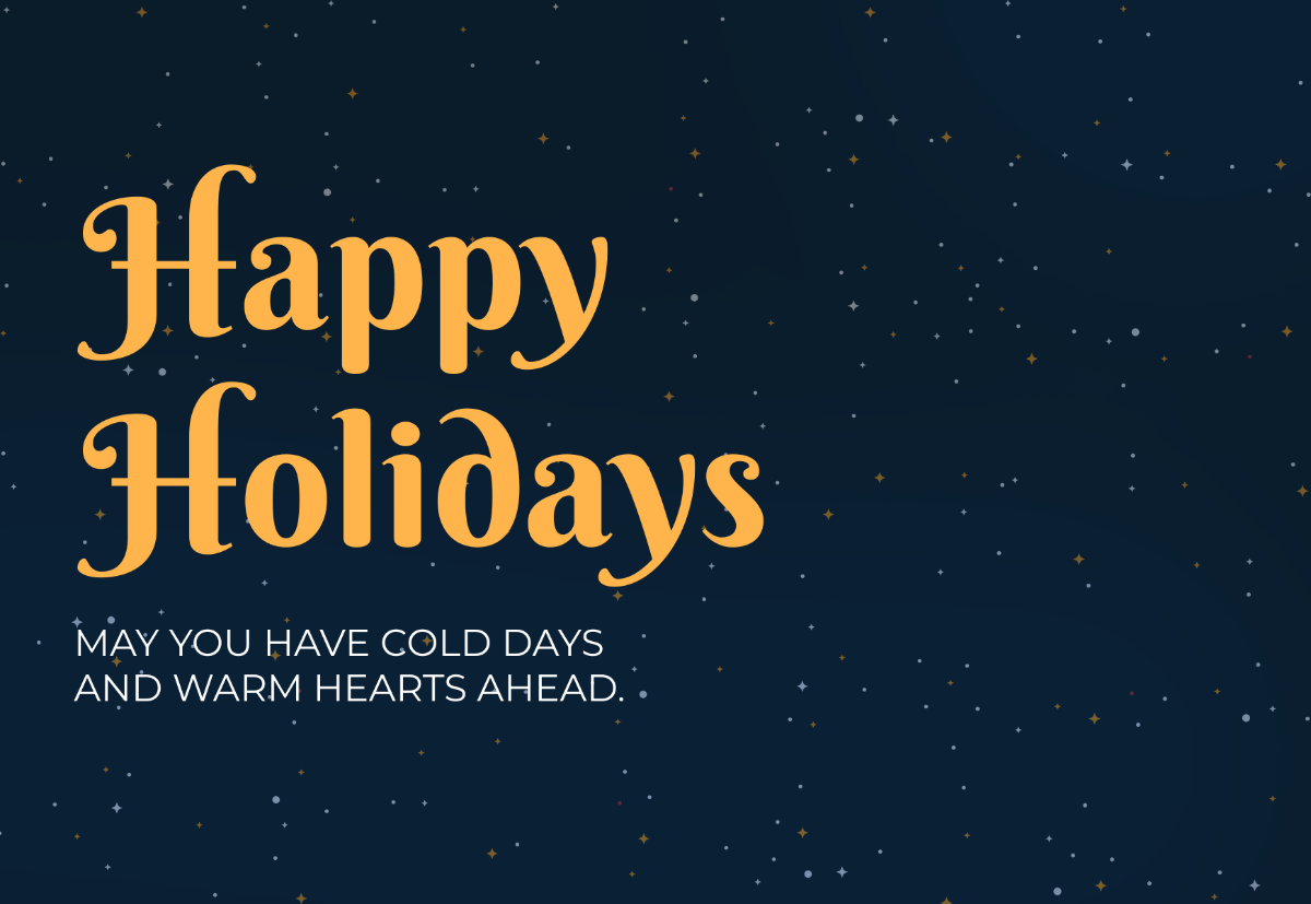 Free Happy Holidays Card Template