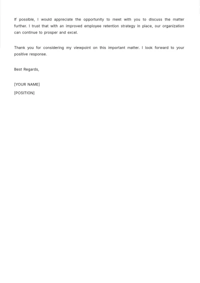 Free Employee Retention Letter to HR Template to Edit Online