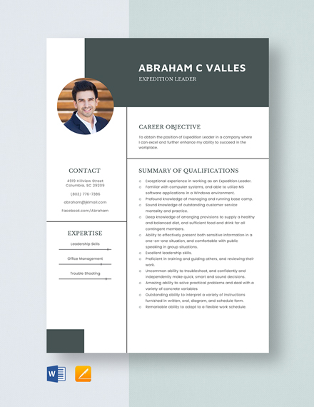 FREE Leader Resume Word - Template Download | Template.net