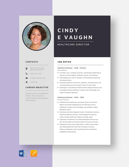 healthcare project manager resume