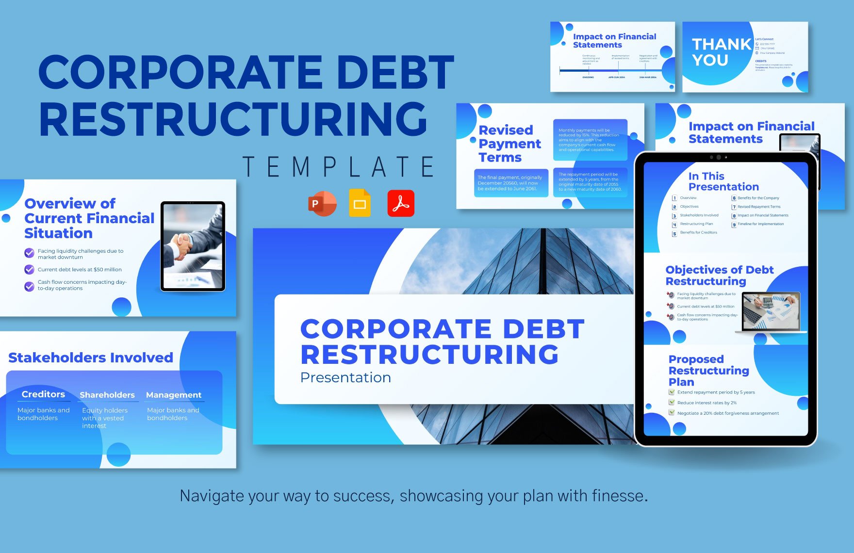 Corporate Debt Restructuring Template in PDF, PowerPoint, Google Slides