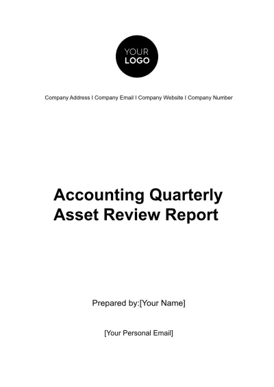 Free Accounting Quarterly Asset Review Report Template to Edit Online