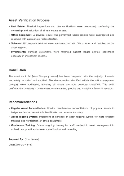 Free Accounting Asset Audit Review Template to Edit Online