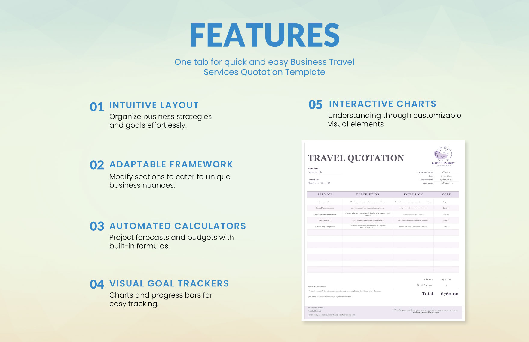 Business Travel Services Quotation Template