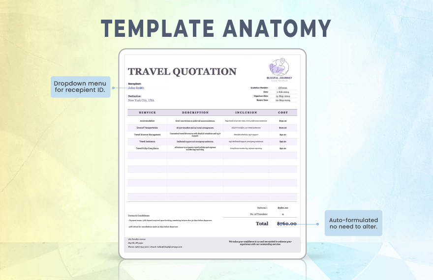 Business Travel Services Quotation Template