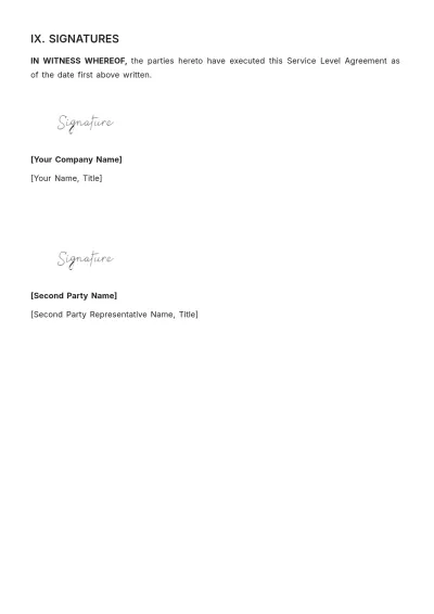 Free Accounting Asset Management SLA Template to Edit Online
