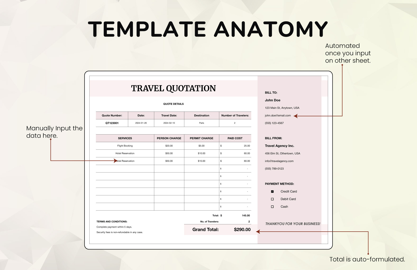Travel Quotation Template