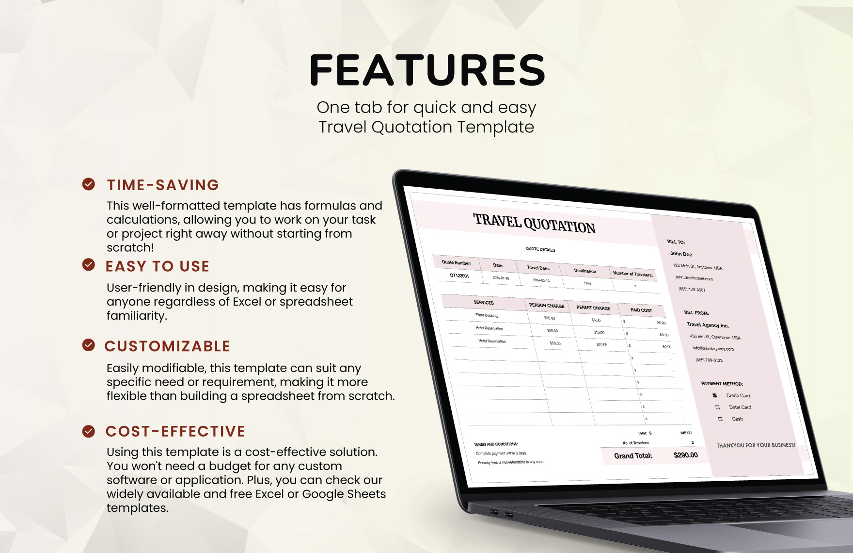 Travel Quotation Template