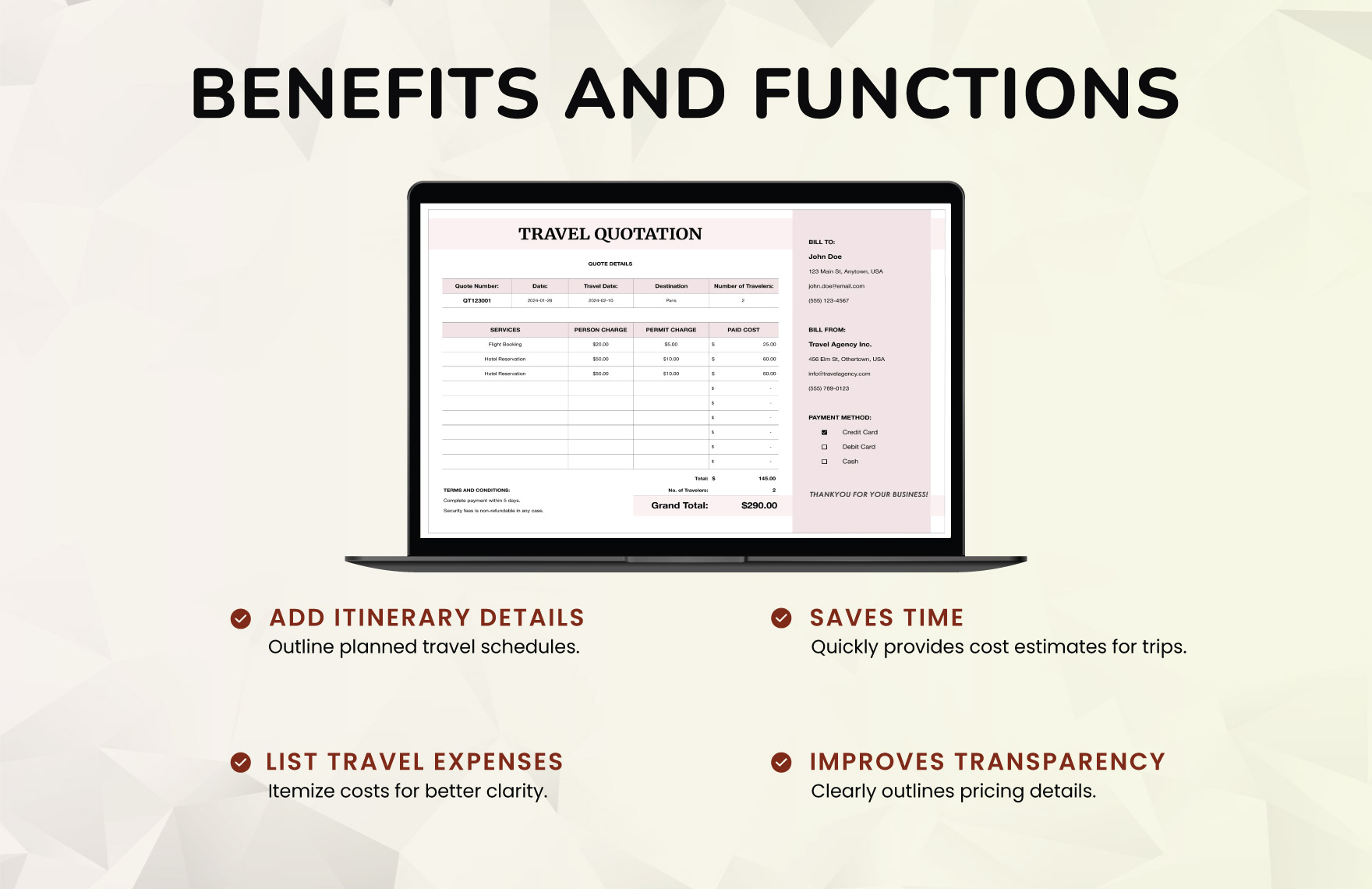 Travel Quotation Template