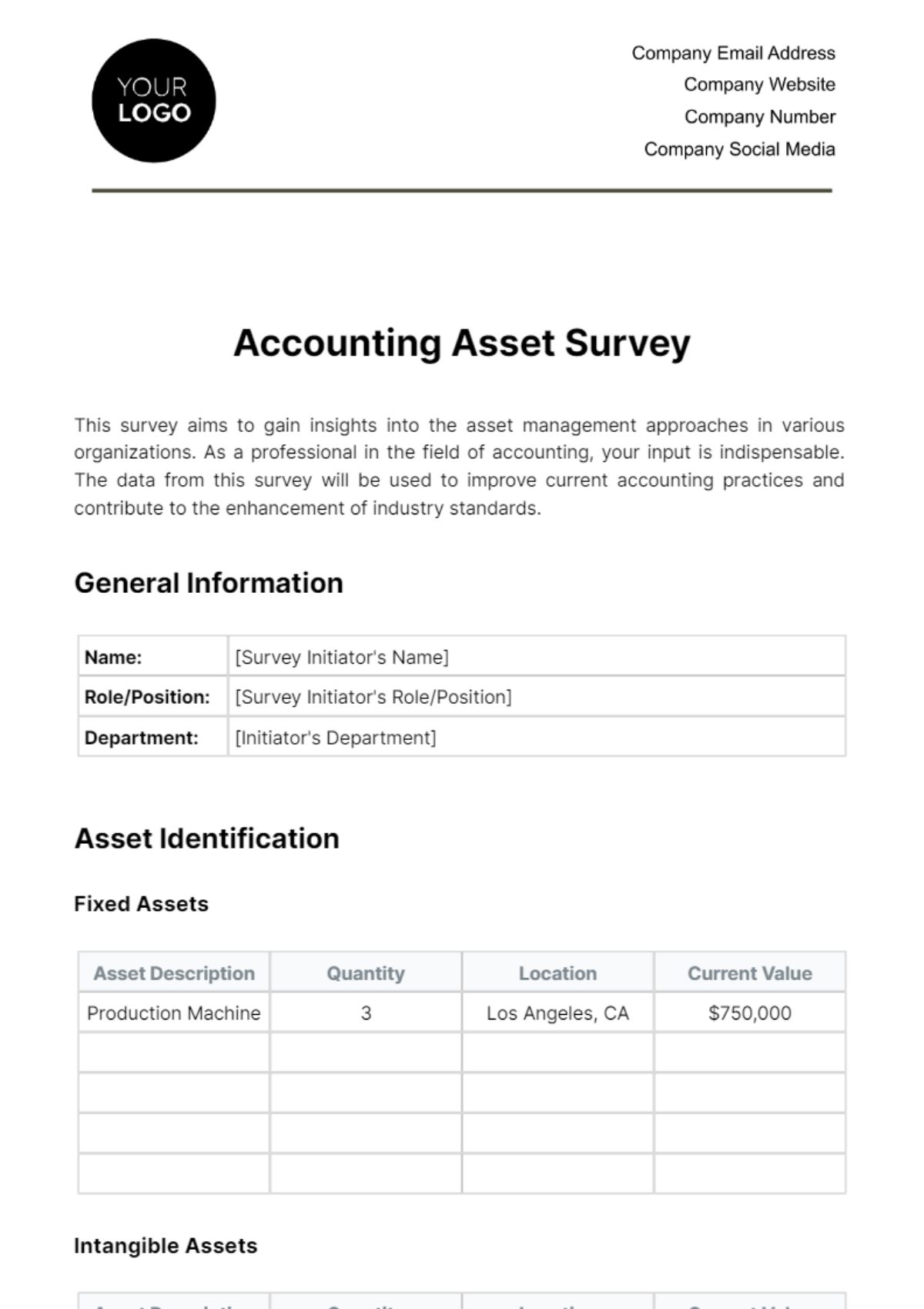 Accounting Asset Survey Template