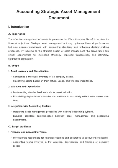Free Accounting Strategic Asset Management Document Template to Edit Online