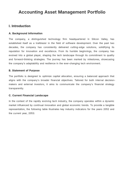 Free Accounting Asset Management Portfolio Template to Edit Online
