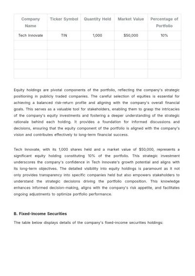 Free Accounting Asset Management Portfolio Template to Edit Online