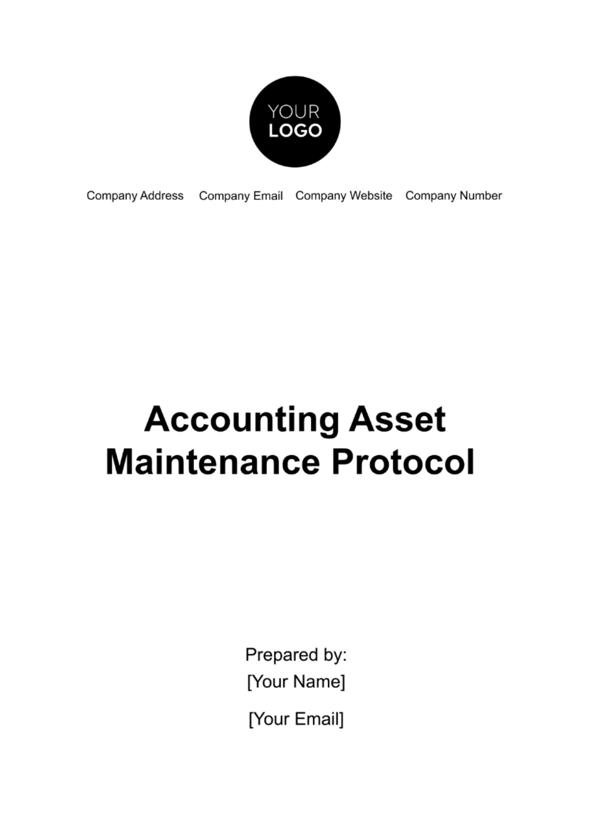 Accounting Asset Maintenance Protocol Template