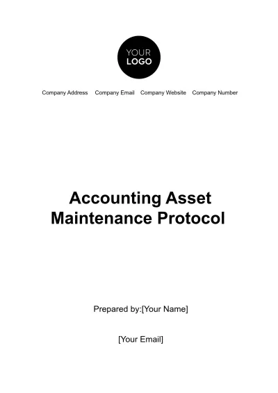 Free Accounting Asset Maintenance Protocol Template to Edit Online