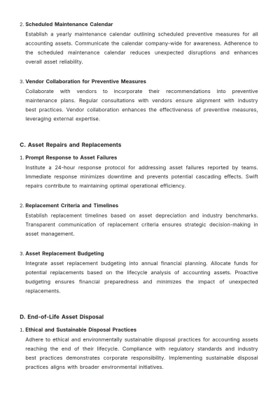 Free Accounting Asset Maintenance Protocol Template to Edit Online