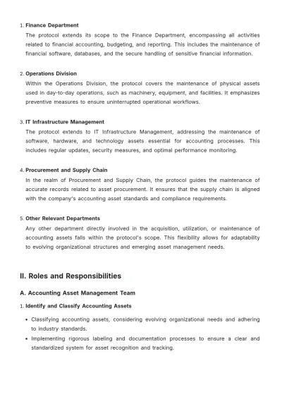 Free Accounting Asset Maintenance Protocol Template to Edit Online