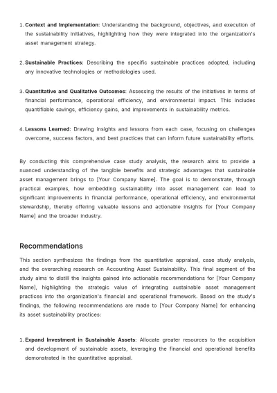 Free Accounting Asset Sustainability Study Template to Edit Online