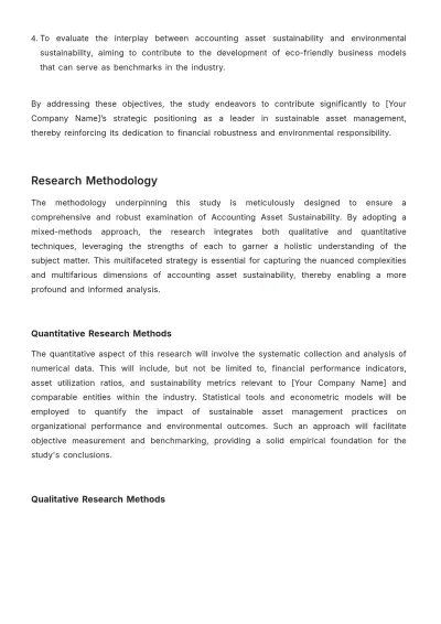 Free Accounting Asset Sustainability Study Template to Edit Online