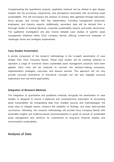 Free Accounting Asset Sustainability Study Template to Edit Online