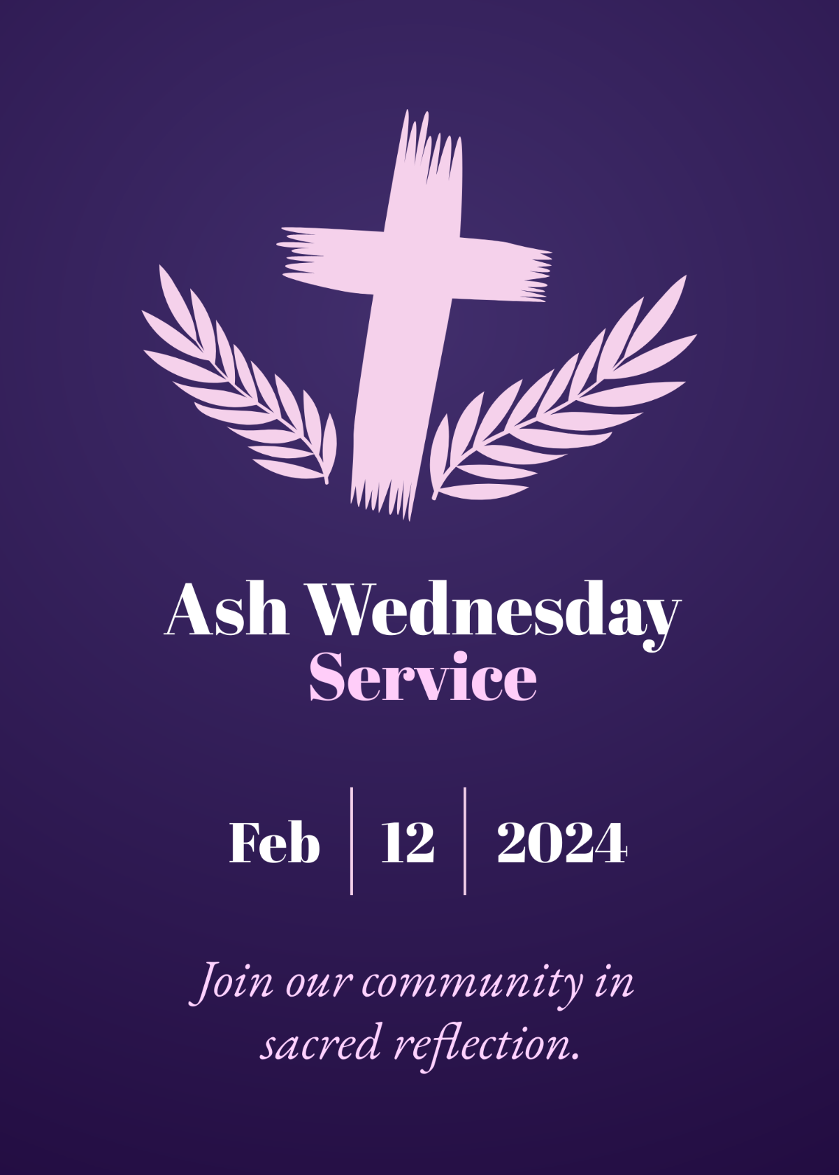 Ash Wednesday Service Invitation Template