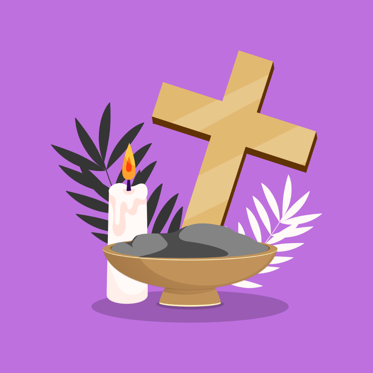 Ash Wednesday Symbol Clipart Template