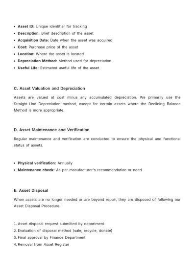 Free Accounting Asset Control Document Template to Edit Online