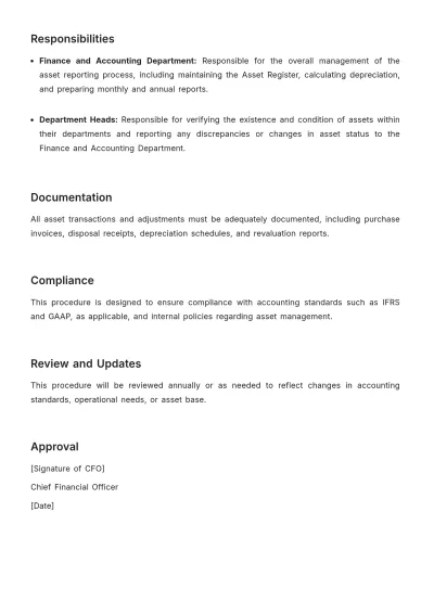 Free Accounting Asset Reporting Procedure Template to Edit Online