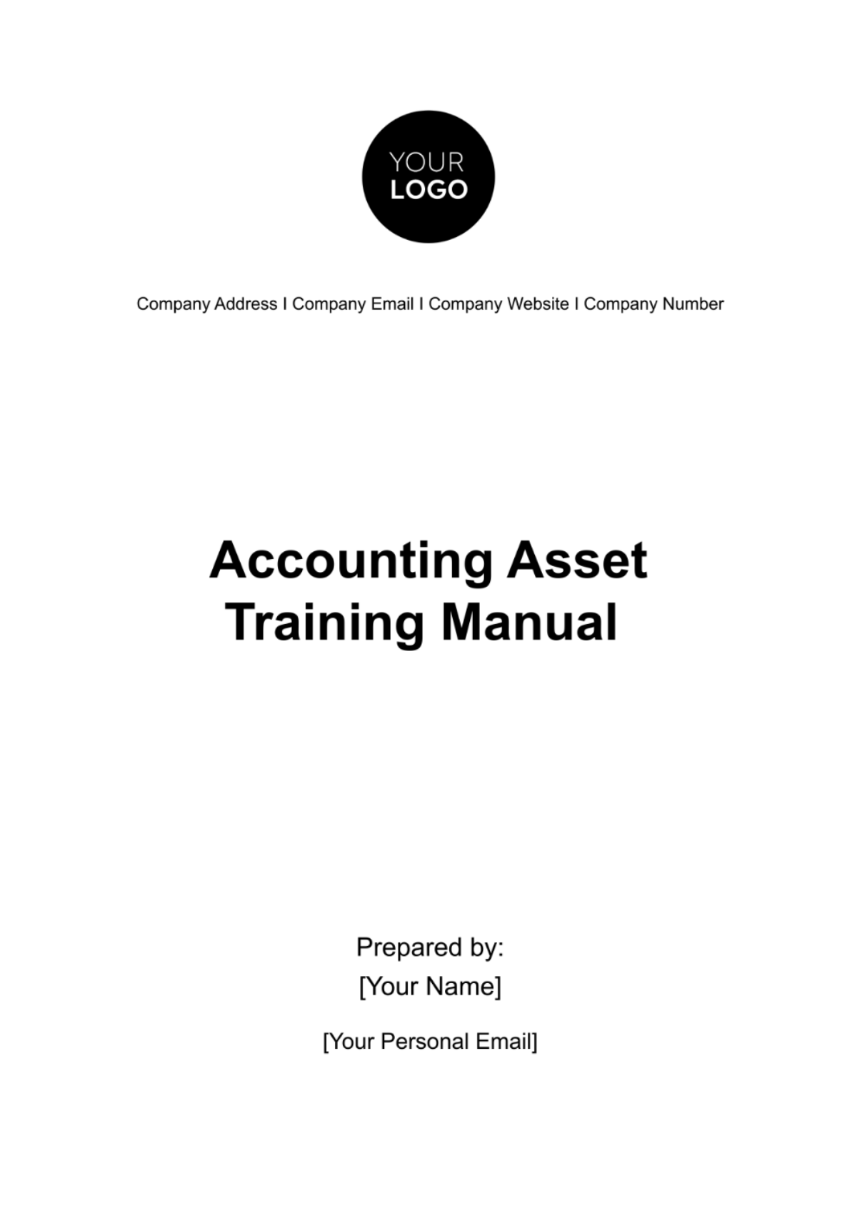Accounting Asset Training Manual Template