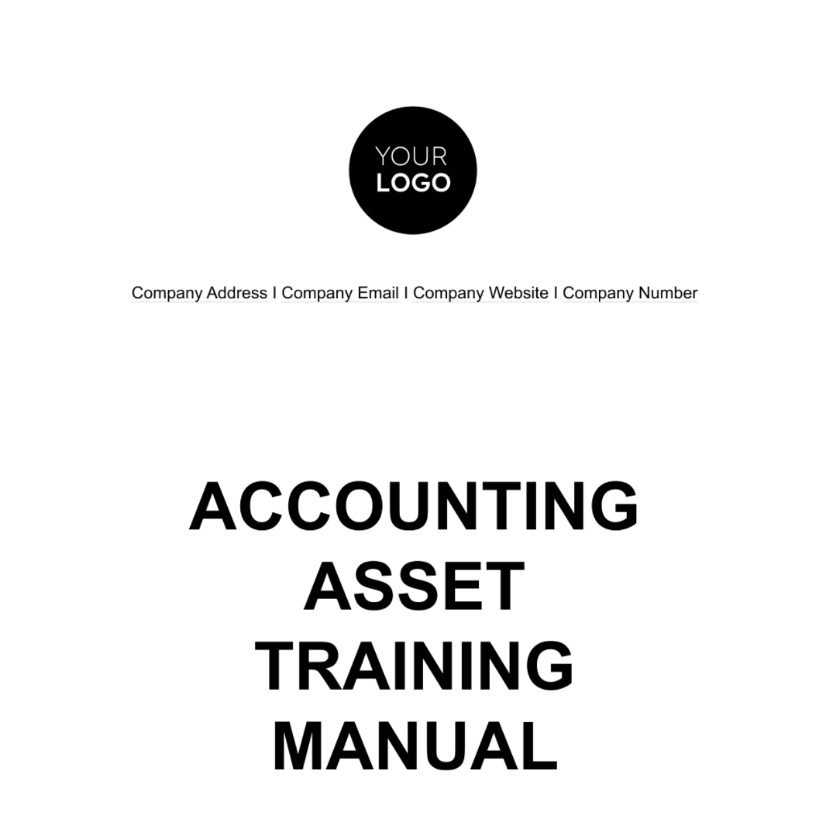 Accounting Asset Training Manual Template