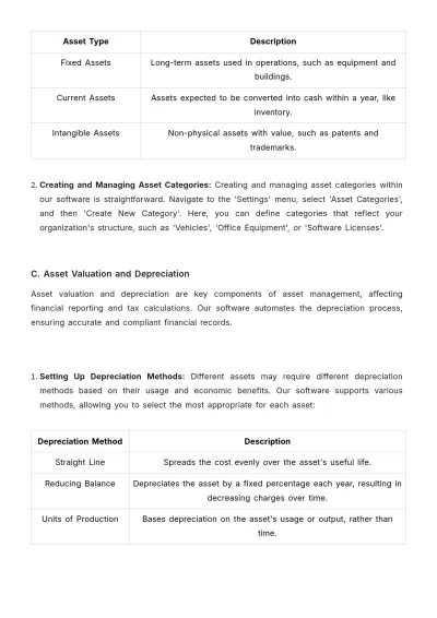 Free Accounting Asset Management Software User Guide Template to Edit Online
