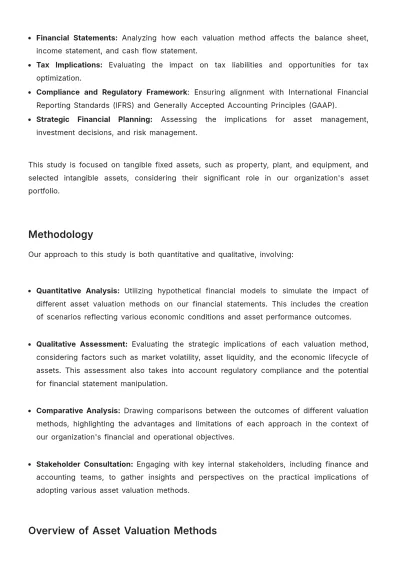 Free Accounting Asset Valuation Impact Study Template to Edit Online