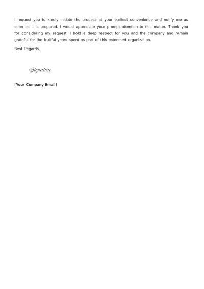 Free Request Letter for Employment Certificate Template to Edit Online