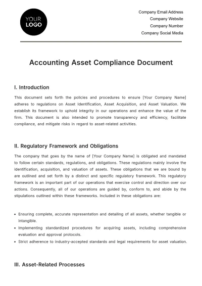 Free Accounting Asset Compliance Document Template to Edit Online