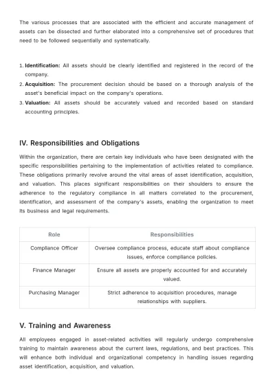 Free Accounting Asset Compliance Document Template to Edit Online