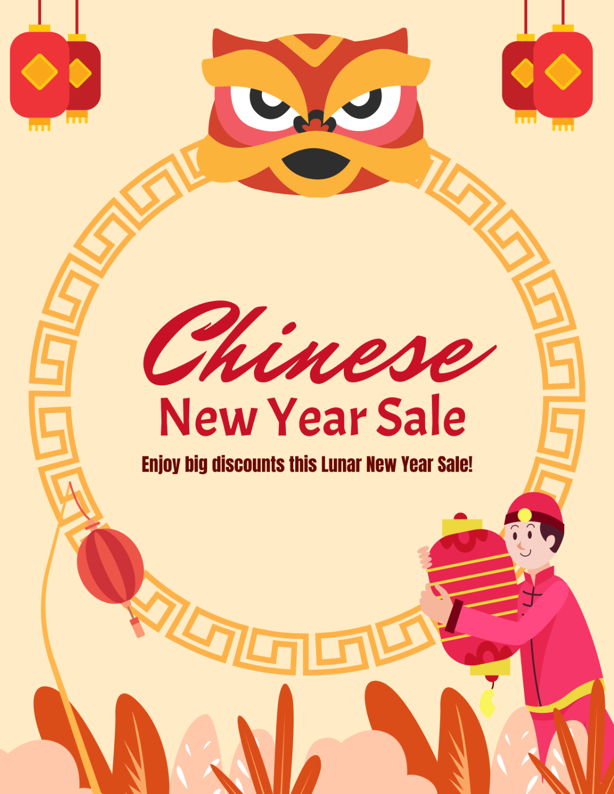 Chinese New Year Sale Flyer Template