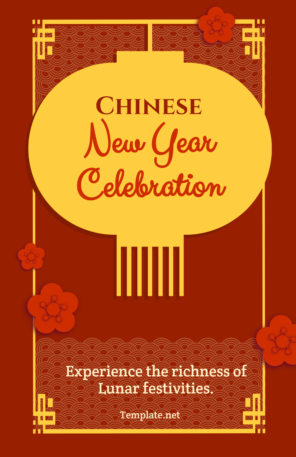 Chinese New Year Celebration Poster Template - Edit Online & Download