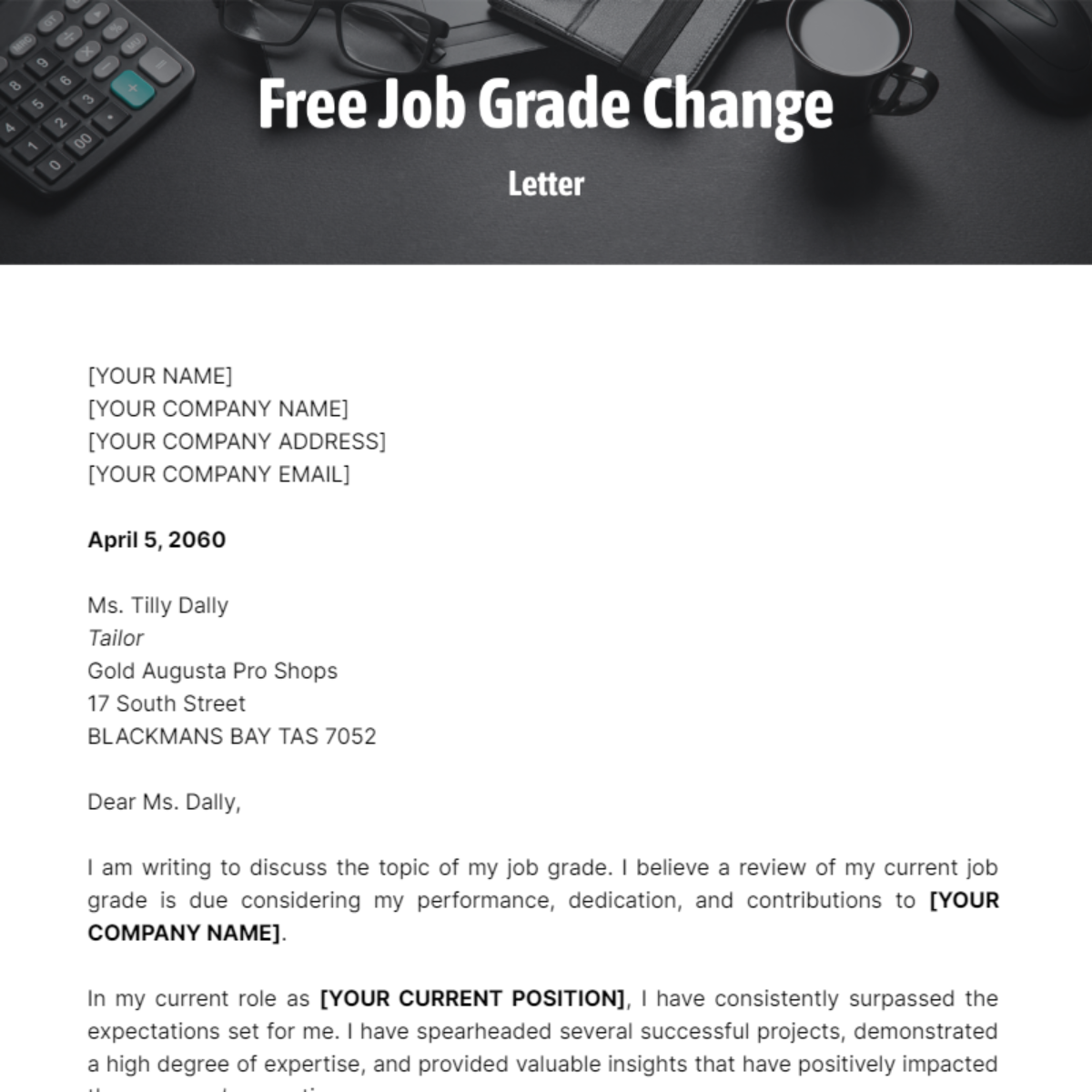 Job Grade Change Letter Template