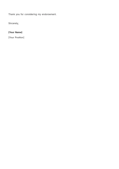 Free Employment Endorsement Letter Template to Edit Online