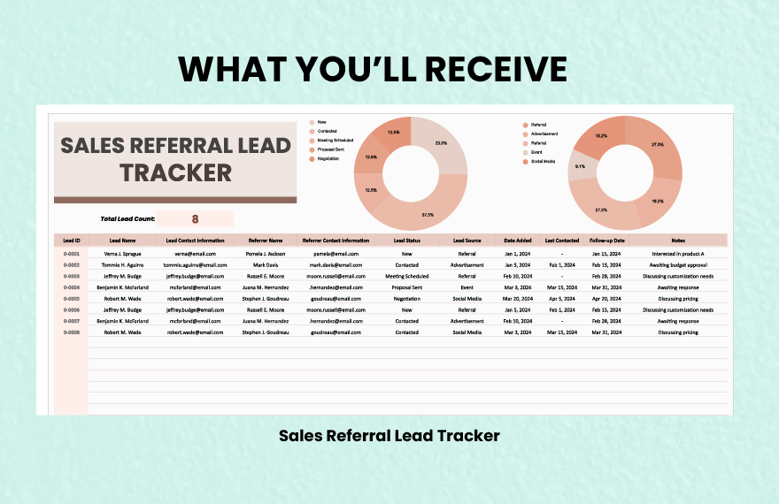 Sales Referral Lead Tracker Template