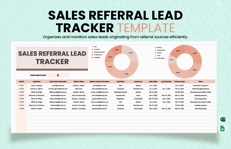 Sales Referral Lead Tracker Template