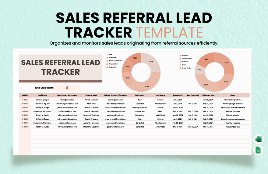 Free Editable Referral Templates In Excel To Download